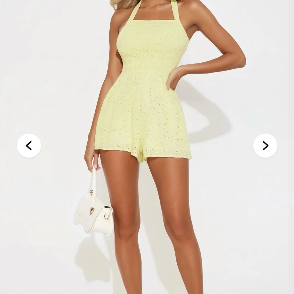 Fashion Nova New Yellow Romper